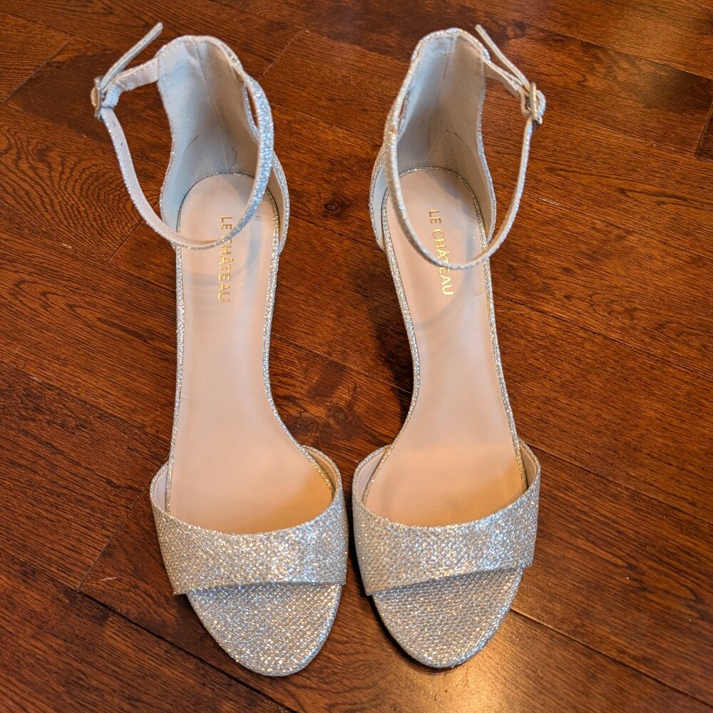 Le Chateau Silver Glitter Heels